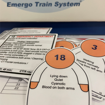 The picture show an example of an ETS traumapatient and management card.