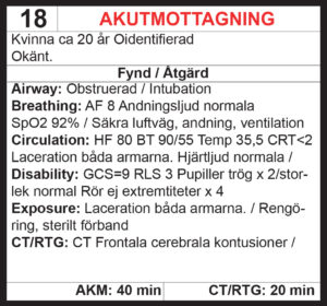 Bilden visar framsidan av ett ETS journalkort.