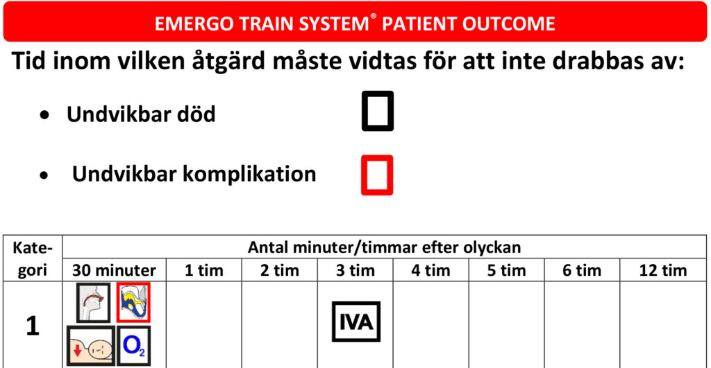 Bilden visar ett exempel av ETS patient outcome kategori.